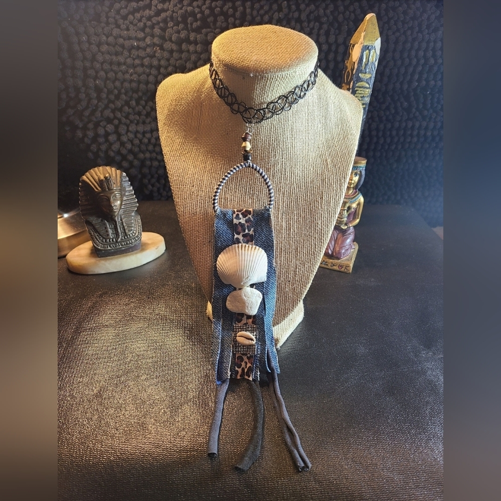 Black simulated Bohemian style fringes choker, bohemian choker,  gift for her,